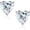 Heart-Cut, variant on "STUNNING FLAME" Trillion-cut/Cushion-cut/Emerald-cut/Marquise-cut ... 18K White Gold Plated Sterling Silver Cubic Zirconia Simulated Diamond Stud Earrings for Women