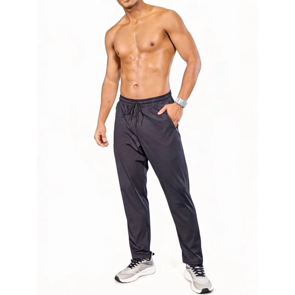 Youclos Mens 4-Way Stretch Joggers Athletic Pants - Breathable Stretchy Sweatpants Zipper Pockets for Gym and Daily