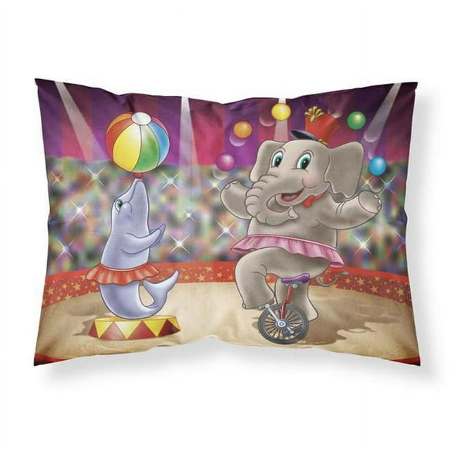 Carolines Treasures APH3816PILLOWCASE Circus Elephand & Dolphin Fabric Standard Pillowcase