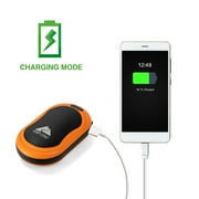 (2 pack) Ozark Trail 5200mAh Rechargeable and Portable 3-Temperature Hand Warmer for Camping, Orange