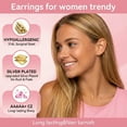 thumbnail image 6 of Briana Williams Flat Back Earrings Screw Back Earrings for Women,20G Earrings Pink Trendy Huggie Hoop Dainty Multipack Earring Sets,5Pairs, 6 of 6