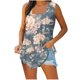 thumbnail image 1 of Puntoco Camiseta holgada cómoda con estampado de moda para mujer con cuello cuadrado y sin mangas, 1 of 5