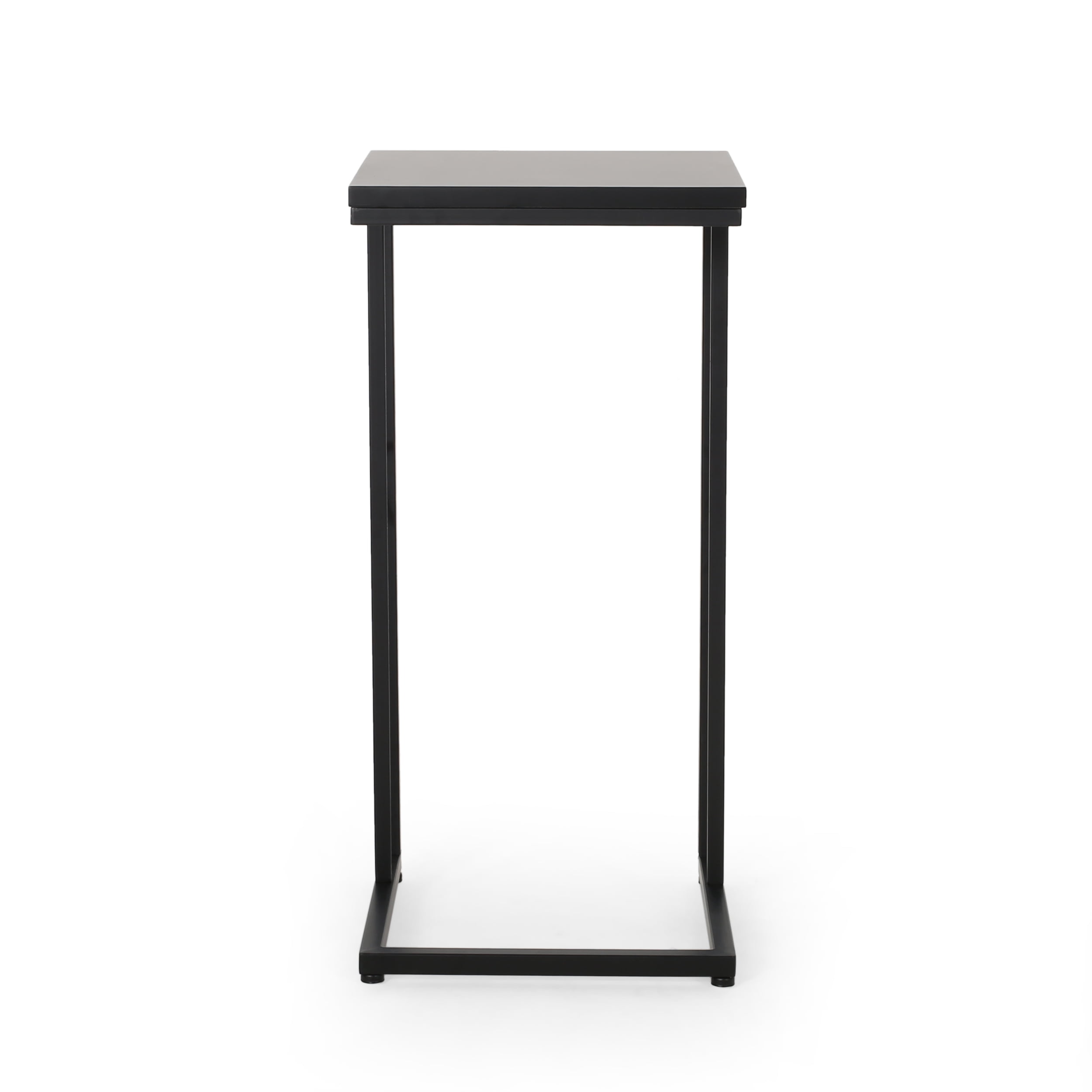 Noble House Maxwell Modern Faux Wood End Table, Matte Black, Black