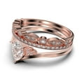 thumbnail image 4 of Gorgeous Minimalist 2.25 Carat Pear Cut Diamond Moissanite Unique Engagement Ring, Affordable Wedding Ring, Two Matching Band In 10K Solid Rose Gold Gift For Her Love, Trio Ring Set, 4 of 4