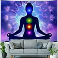 thumbnail image 4 of Fenyluxe  Seven Chakra Tapestry Zen Yoga Meditation Lutos Mandala Galaxy Background Wall Hanging for Bedroom Home Living Room Dorm 40x30inch, 4 of 6