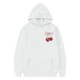 thumbnail image 4 of Tiijoy Tween Girls Hoodie Cherry Print Cute Hooded Sweatshirt Pullover Top, Sizes 11-12, 4 of 4