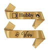 BroSash Bachelorette & Bachelor Party Sash - "Wifey" & "Hubby" Groom, Bride to Be Supplies 2 pcs Set Best Wedding Gifts