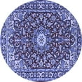 thumbnail image 1 of Ahgly Company Machine Washable Indoor Round Oriental Blue Traditional Area Rugs, 4' Round, 1 of 4