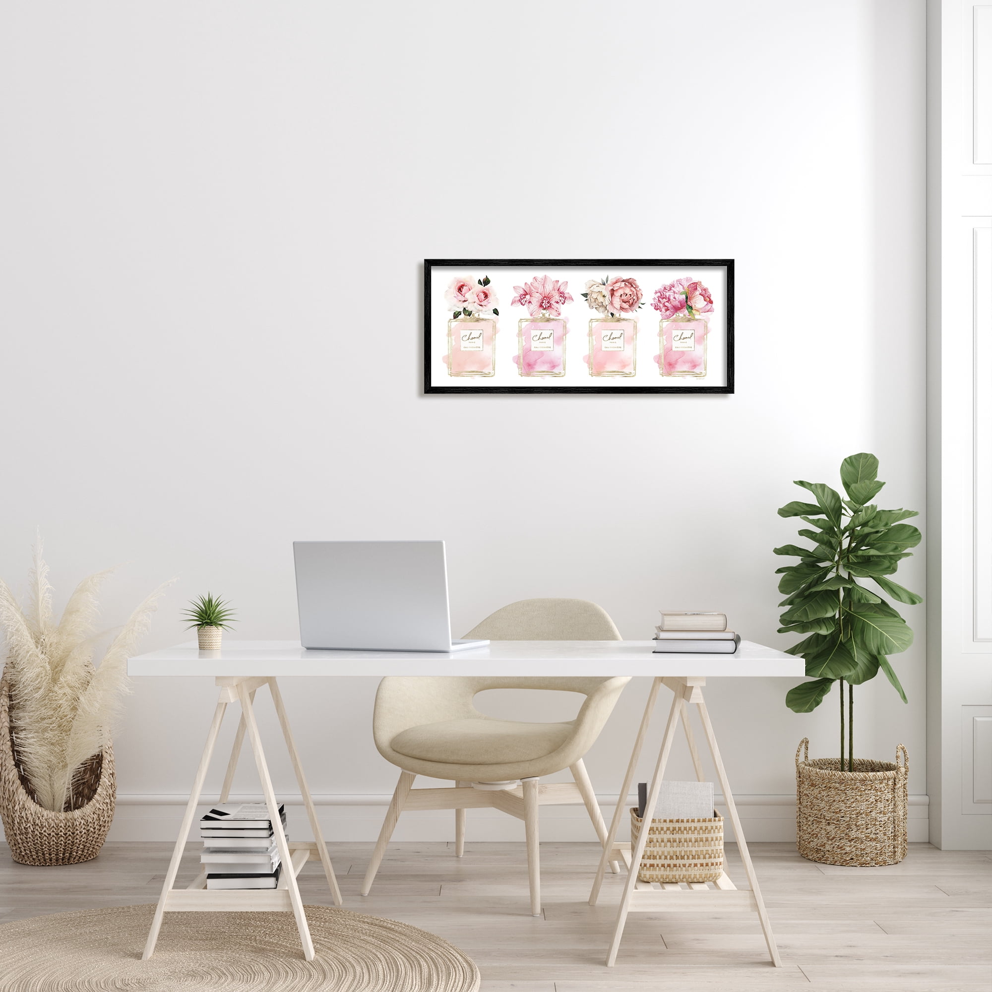 Stupell Industries Pink Floral Bouquets Glam Designer Fashion Jars, 13 x 30,Design by Amanda Greenwood