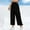 Black, variant on Dasayo Elastic Waist Pants for Women Wide-Leg Palazzo Loose Slacks Summer Solid Stretchy Trousers Sweatpants Women L