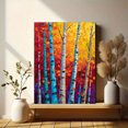 thumbnail image 6 of Vibrant Birch Forest Impasto Canvas Print, Wall Art for Living Room Bedroom Dining Room Hallway Apartment, 6 of 8