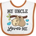 thumbnail image 3 of Inktastic My Uncle Loves Me with Sloth and Hearts Boys or Girls Baby Bib, 3 of 4
