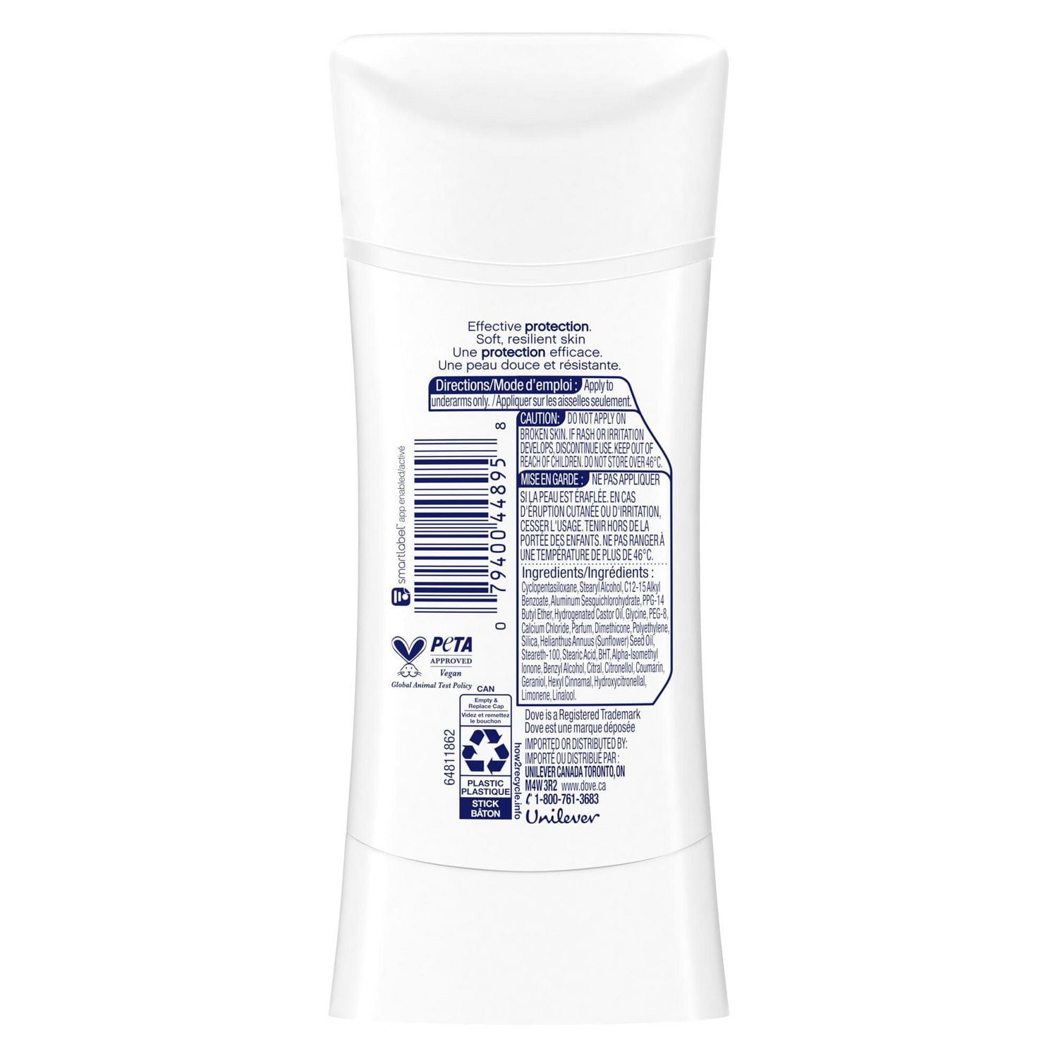 Antisudorifique désodorisant pour femme Dove Soin Avancé parfum Essentiels Fraîcheur avec technologie pro-céramides pour une peau douce et résistante