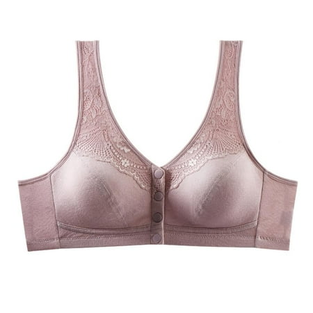 

BRAND DELIVERY ON TIME!Women Breastfeeding Bra Wire Free Maternity Bra Pregnancy Bra Widen Shouder Strap Removable Padded Cup Front Button Open