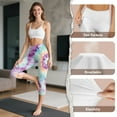 thumbnail image 7 of SCRAWLGOD Tie-Dye Blue Violet Women's Capri Yoga Pants with Pockets High Waisted Yoga Legging for Workout Tummy Control Breathable Casual Cropped Tights, XS, 7 of 7