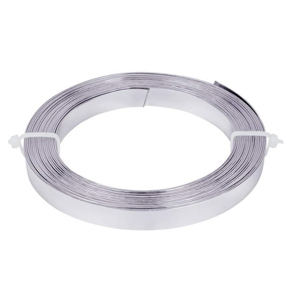 Aluminum Wire Flat Silver 10x1mm about 16.4 Feet(5m)/roll