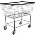 thumbnail image 6 of KFFKFF Rolling Laundry Cart, 4.5 Bushel Capacity, 35''x15.7''x22'' Industrial Wire Laundry Hamper on Wheels, Steel Construction with Chrome Coating, 5'' Wheel Casters, Wire Hamper Cart for Laundry, 6 of 9
