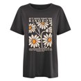 thumbnail image 4 of Tiweut Casual T Shirts for Womens Round Neck Short Sleeve Floral Graphic Print Religious Pullover Tops,Dark Gray, 4 of 4