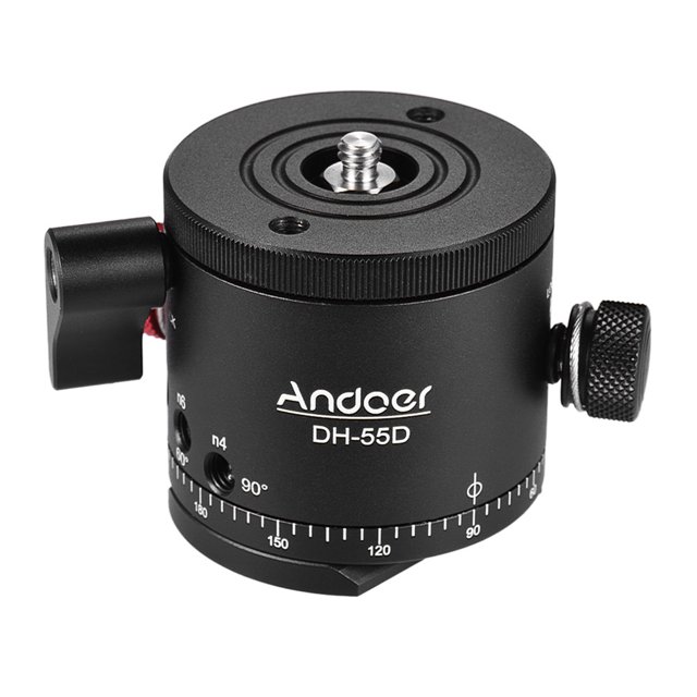 Fotografía Ballhead Andoer DH-55D HDR panorámico Cabeza de bola panorámica con rotor de indexación Aleación de aluminio Máx. Carga de 15kg / 33Lbs Andoer Fotografía Ballhead