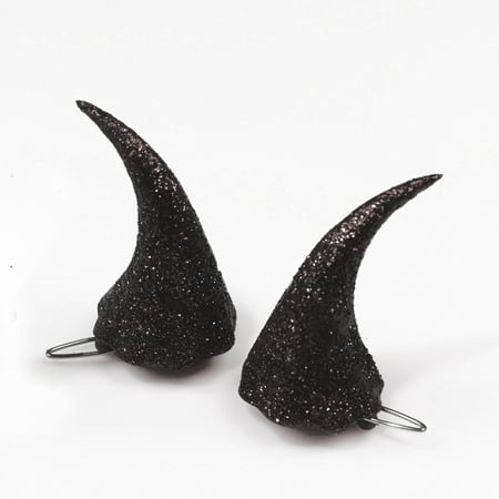 Halloween Devil Horn Barrettes Costume Accessory, Black, by Way To Celebrate