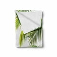 thumbnail image 2 of Palm Leaf Soft Flannel Fleece Throw Blanket, Vivid Palm Leaves Growth Jungle Foliage Summer Forest Botany, Cozy Plush for Indoor and Outdoor Use, 60" x 80", Green Lime Green White, by Ambesonne, 2 of 6