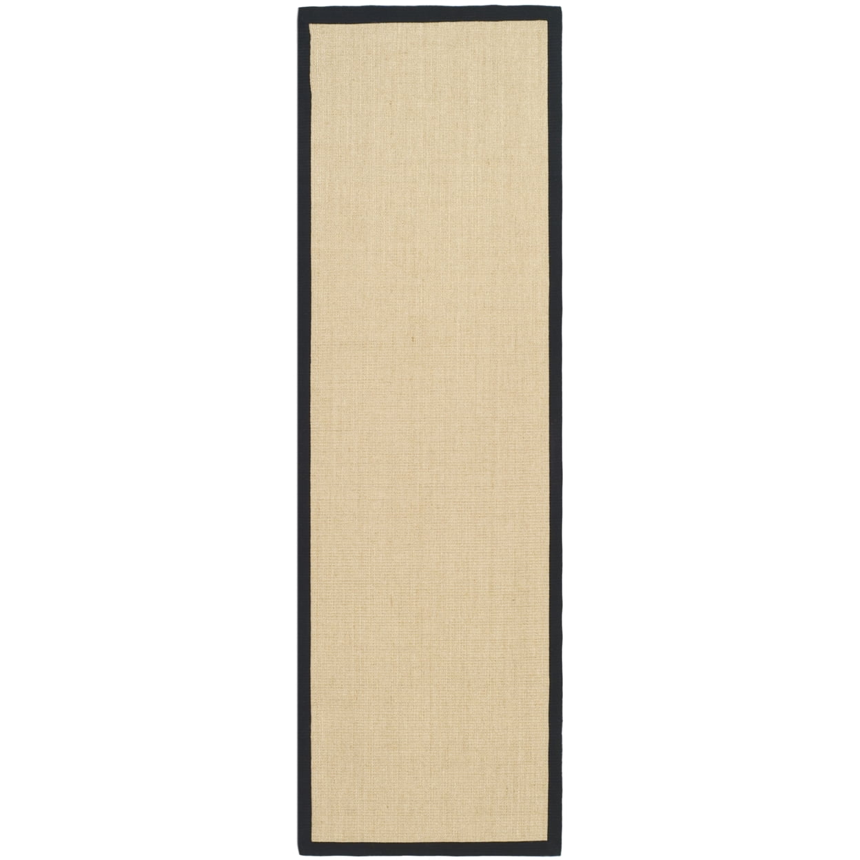 SAFAVIEH Natural Fiber Forrester Border Sisal Area Rug, Maize/Black, 8' x 10'