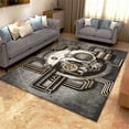 thumbnail image 5 of Retro Punk Steam Area Rug,Steampunk Gear Technology Rug, Mechanical Clock Gear Detail Distressed Rug, Suitable For Living Room, Bedroom, Bathroom Non-Slip Easy Care Floor Mat, 5 of 6