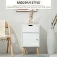 thumbnail image 4 of HOMCOM Nightstand Storage Organizer Side Table with Drawer, White, 4 of 10