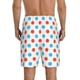 thumbnail image 3 of Naloa Red Blue Polka Dots Men's Short Pajama Pants, Lounge Comfort Shorts with Elasticized Waistband and Side Pockets - X-Large, 3 of 9