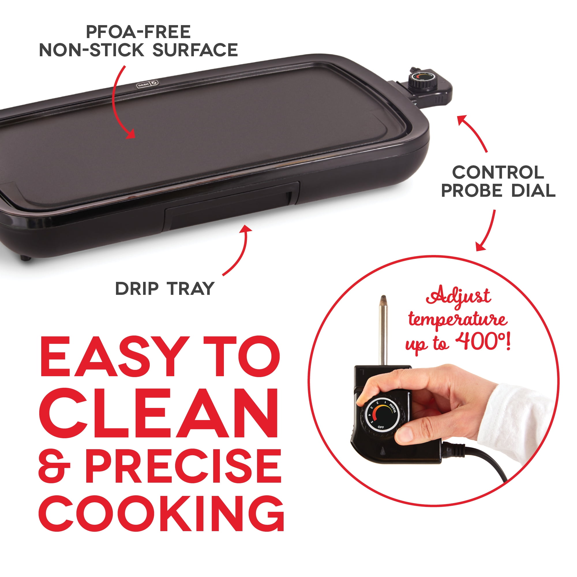 Deluxe Everyday Electric Griddle with Dishwasher Safe Removable