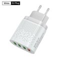 thumbnail image 1 of Cargador de viaje para teléfono Adaptador de carga rápida de 4 puertos Adaptador de corriente USB para teléfono de mesa 5V 3A, Blanco, Enchufe de la UE Advancent EL000302-02, 1 of 2