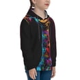 thumbnail image 3 of Fotbe Neon Psychedelic Giraffe Pattern Youth Pullover Hooded Sweatshirt, Boys Hoodie, Kangaroo Pocket Hoodie for Kids Girls -Large, 3 of 6