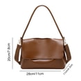 thumbnail image 2 of HUISZJ Shoulder Bag, Tote Handbag with Adjustable Strap, PU Leather Crossbody Bag for Travel Commute Work (Brown), 2 of 7