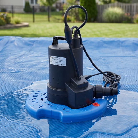 Zateety 1/4 HP Automatic Pool Cover Pump, 1850 GPH Submersible Water Pump with 3/4" Check Valve Adapter for Pool, Hot Tub, Rooftop – 120V IPX8