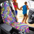 thumbnail image 3 of Bulopur Psychedelic Retro Flower Power Car Seat Towel Universal Soft Breathable Seat Protector for Boho Vintage Car Decor Fit SUV Sedan Truck, 3 of 8