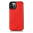 thumbnail image 2 of Compatible with iPhone 15 Pro Case Wallet with Card Holder,Embossed Butterfly Pattern PU Leather Double Magnetic Buttons Flip Shockproof Protective Cover for iPhone 15 Pro 6.1 Inch, Red, 2 of 9