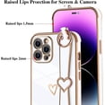 thumbnail image 3 of Compatible with iPhone 14 Pro Case for Women Girls,Soft TPU Cute Love Heart Plating Electroplate Wristband Bumper Holder Bling Case Slim Anti-Scratch Shockproof Luxury Case(Elegant White), 3 of 13