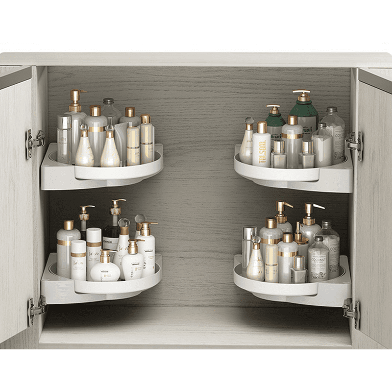 360° Rotate Shower Organizer Shelves Turntable for Bathroom Storage No  Drilling Corner Shower Shelf Rack for Bathroom Kitchen