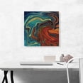 thumbnail image 2 of ARTCANVAS Teal and Orange Melted Wave Square Canvas Art Print - Size: 18" x 18" (1.50" Deep), 2 of 9