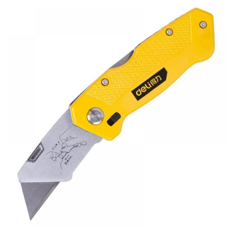 Folding Utility Knife W/ 5 Blades Heavy Duty Box Cutter with Quick Blade  Change