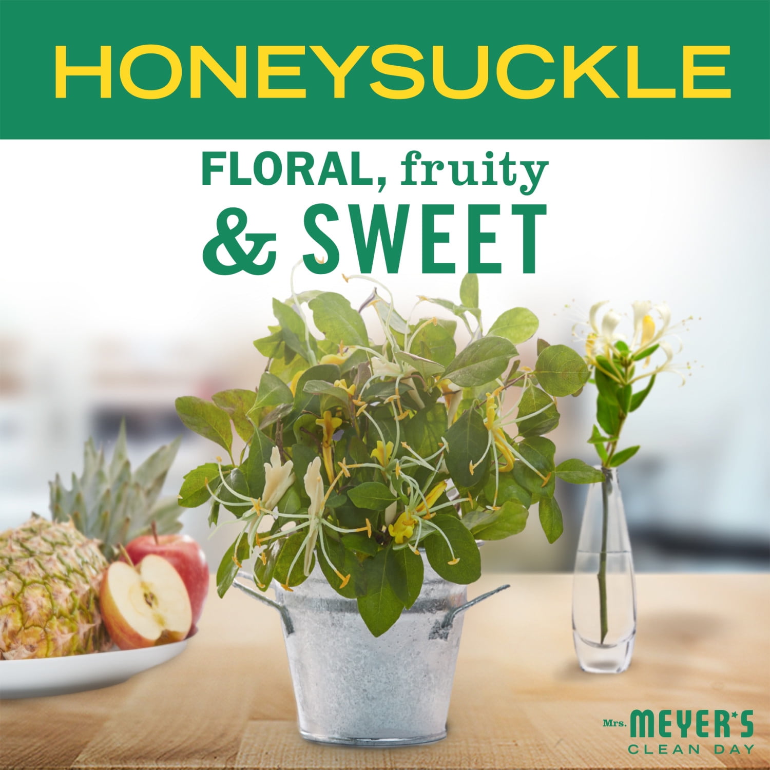 (2 pack) Mrs. Meyer's Clean Day Multi-Surface Everyday Cleaner, Honeysuckle Scent, 16 Fl Oz Bottle