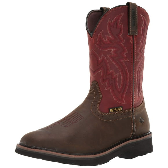 Wolverine Men's Rancher MET-Guard Industrial Shoe, BROWN/RED, EW  08.5, Extra Wide