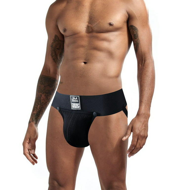 MIZOK Mens Jockstrap Athletic Supporter Sexy Detachable Underwear