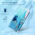 thumbnail image 5 of ULAK Wallet Case for iPhone 12 Pro Max, Leather Flip Folio Kickstand Phone Case with Card Holder for Apple iPhone 12 Pro Max 6.7" for Women Girls, Blue Marble, 5 of 8