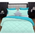thumbnail image 6 of DNG Creations 3 Piece Reversible Diamond Pattern Comforter ( Aqua-Blue/Turquoise Blue Colour ) 550 GSM All - Season 100% Egyptian Cotton, 800 TC - Oversized King - Size, 6 of 7