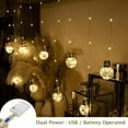 thumbnail image 2 of TUSLUZ Wish Ball Curtain Lights 200 LED Window Fairy Light, USB/Battery Powered Twinkle Globe Curtain String Lights for Wedding Backdrop Room Dorm Party Christmas Decor (Warm White), 2 of 7