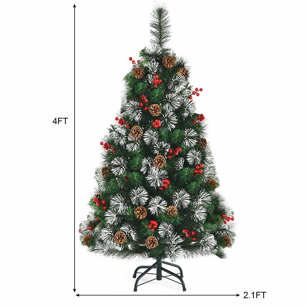 Kepooman 4ft Artificial Christmas Tree Holiday, Christmas Pine Tree for Home, Office, Party Decoration with Pine Cones and Red Berries, Red and Green Kepooman 4ft Artificial Christmas Tree Holiday, Christmas Pine Tree for Home, Office, Party Decoration with Pine Cones and Red Berries, Red and Green