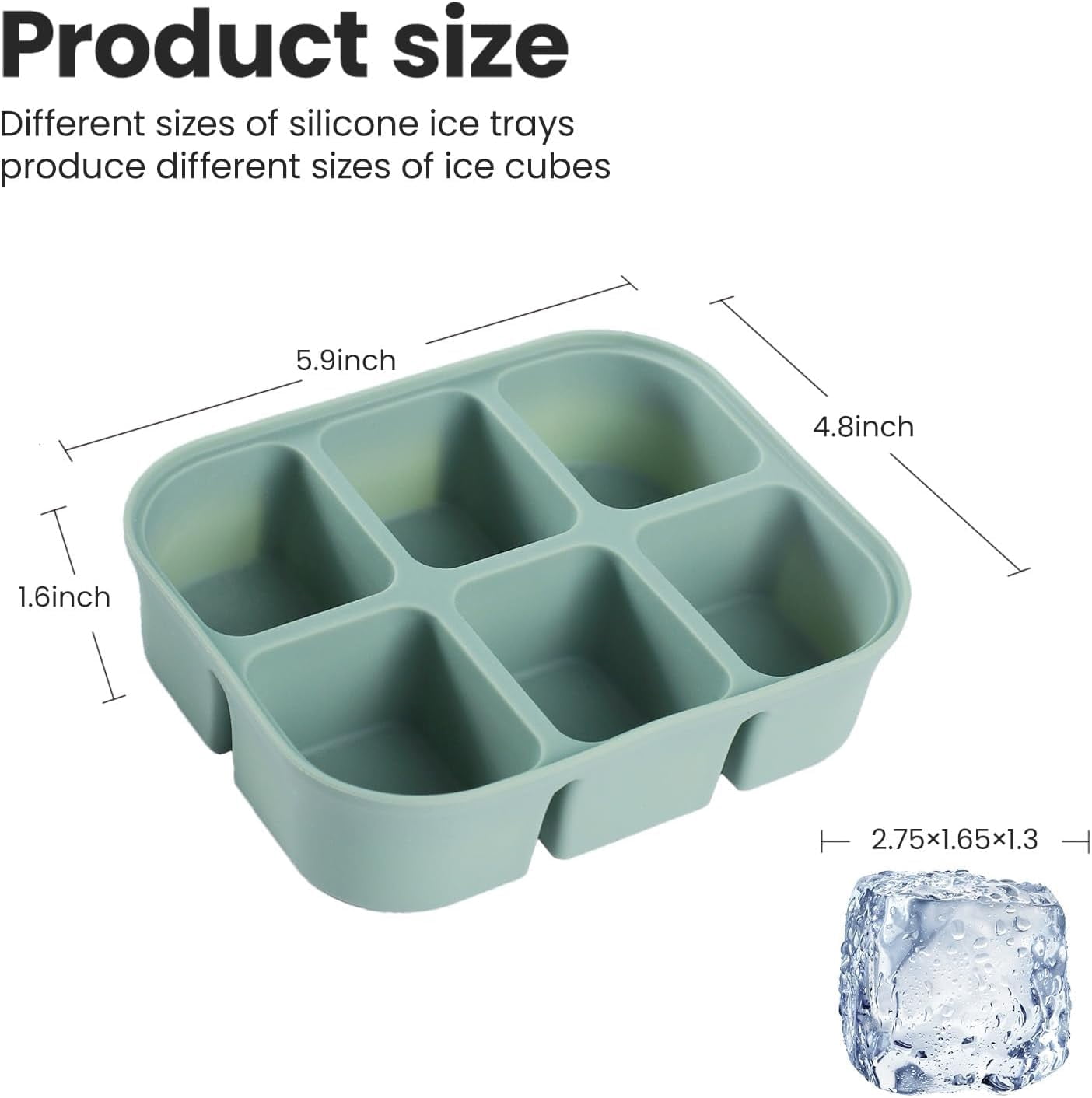 Ice Cube Tray 2 Pack – Stackable Large Silicone Ice Cube Freezer Molds & Easy Release Square Ice Cube Maker with Removable Lid BPA Free for Cocktail,Whiskey，Soup Baby Food