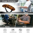 thumbnail image 4 of HELLHERO Tiger Stripe Print Office Chair Cover Set, Protective Desk Chair Slipcover, Soft Removable Office Chairs Seat Protector with Armrest Cover, Orange, 4 of 6