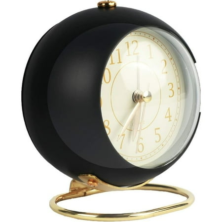 Silent Vintage Alarm Clock – Non-Ticking Luminous Desk Clock, Retro Iron Design For Bedroom, Office, Shelf (Batteries Not Included)